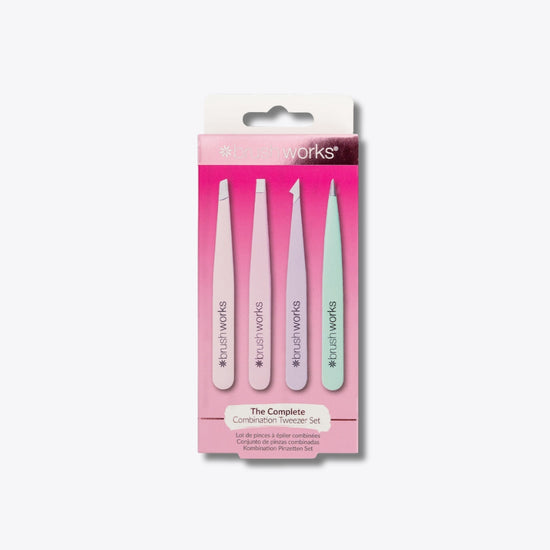 Brushworks 4 Piece Combination Tweezer Set - Pastels