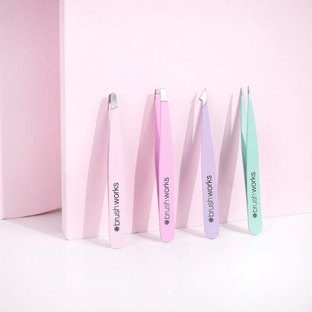 Brushworks 4 Piece Combination Tweezer Set - Pastels