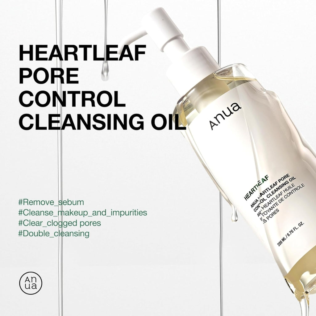 ANUA Heartleaf Pore Control Oil Korean Facial Cleanser Daily Blackhead Removal 200ml