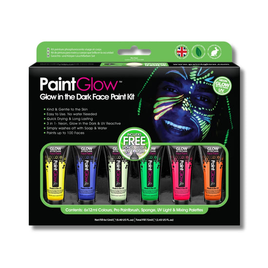PaintGlow Glow in the Dark Body Paint Giftset