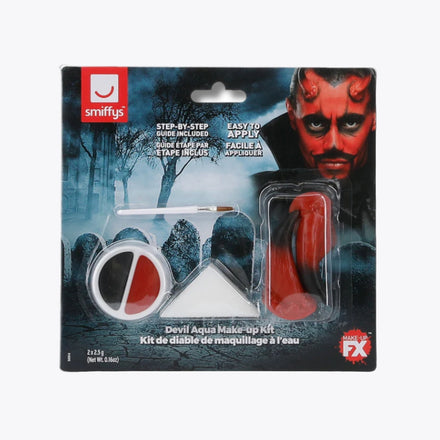 Smiffys Make-Up FX Devil Kit, Aqua-Red & Black