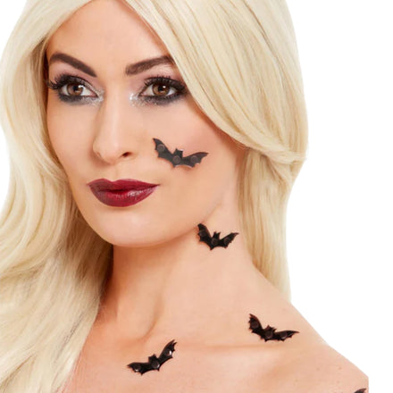 Smiffys Make-Up FX 3D Bat Stickers-Black
