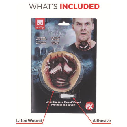 Smiffys Make-Up FX Latex Exposed Throat Wound-Red