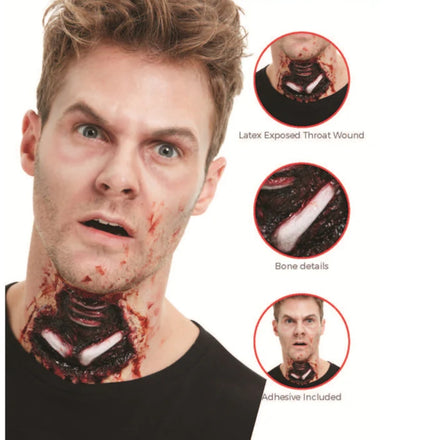 Smiffys Make-Up FX Latex Exposed Throat Wound-Red