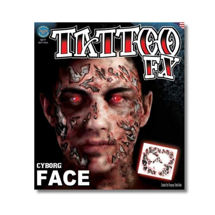 Tinsley Transfers Cyborg Face Tattoo FX