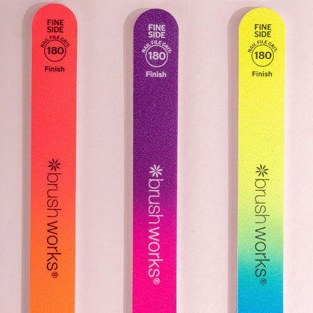 Brushworks Neon Nail Files - 3 Pack
