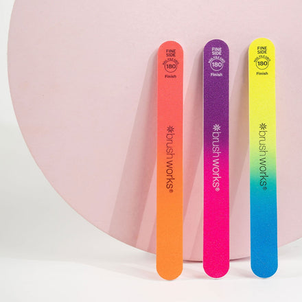 Brushworks Neon Nail Files - 3 Pack