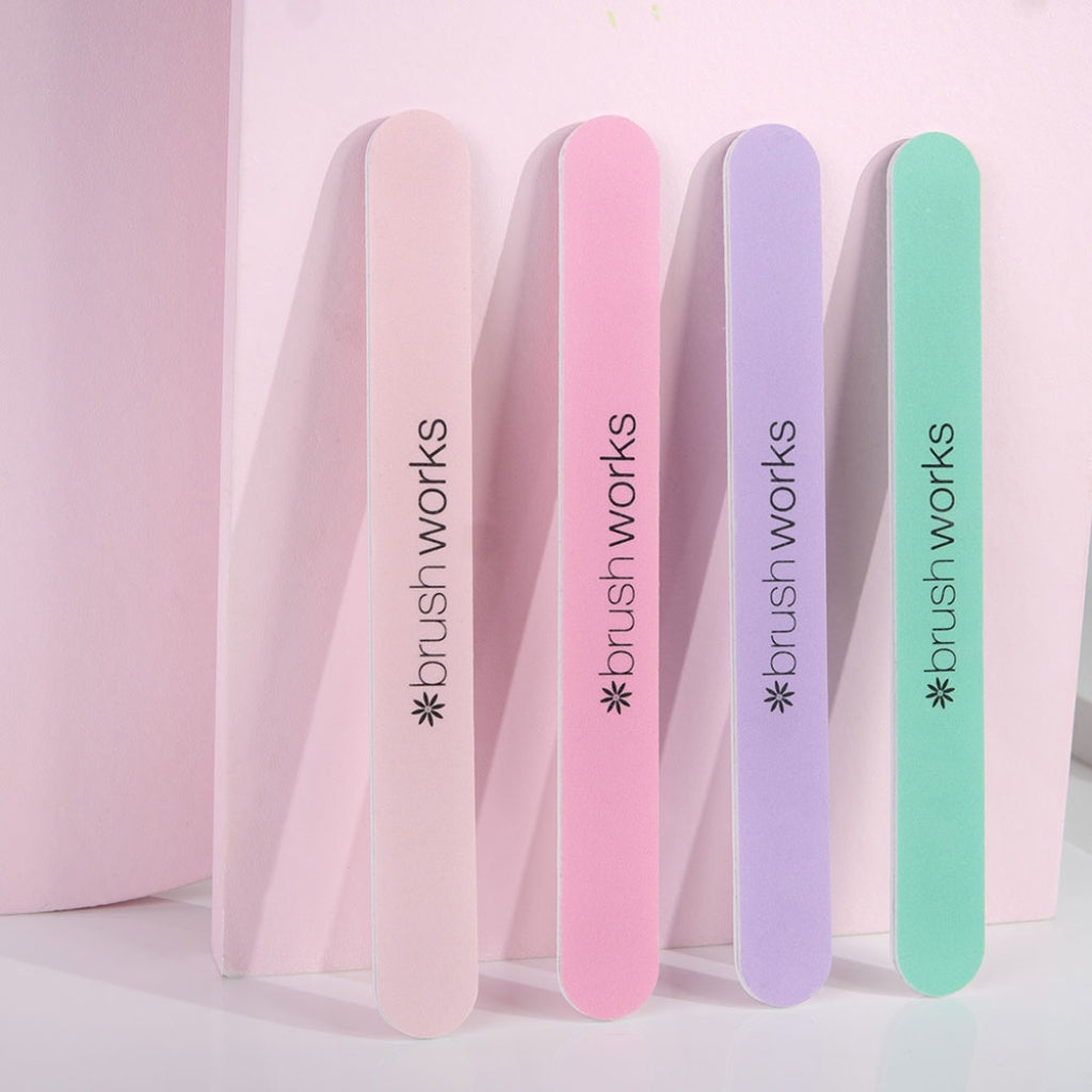 Brushworks Pastel Coloured Nail Files - 4 Pack