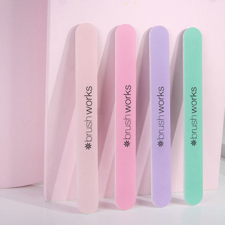 Brushworks Pastel Coloured Nail Files - 4 Pack