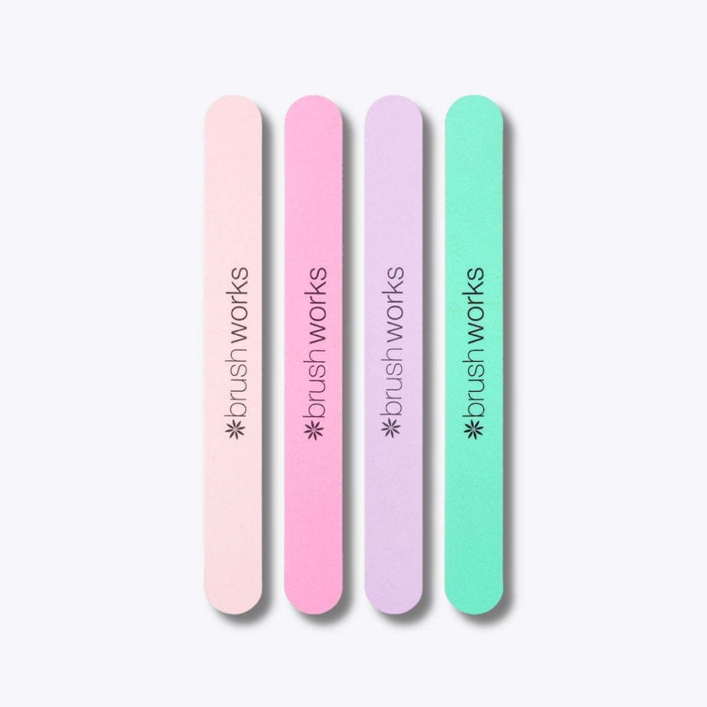 Brushworks Pastel Coloured Nail Files - 4 Pack