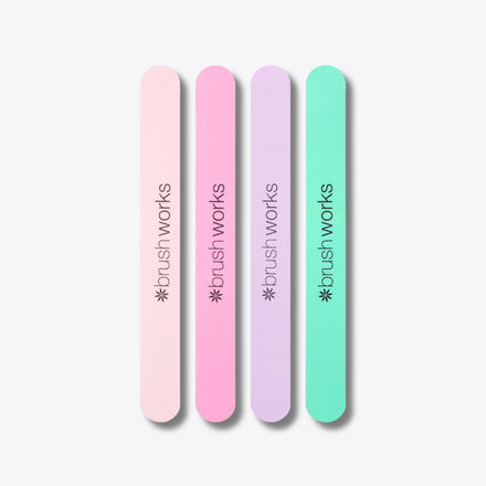 Brushworks Pastel Coloured Nail Files - 4 Pack