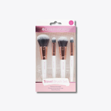Brushworks White & Gold Travel Makeup Brush Set