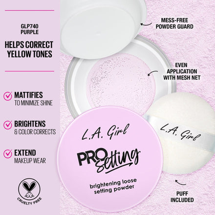 La Girl Pro Setting Brightening Loose Setting Powder Purple