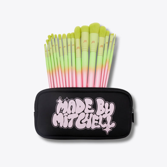Made By Mitchell 16 Piece Ombre Brush Set & Pouch Candy Trip