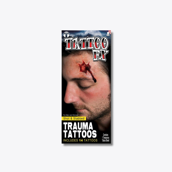 Tinsley Transfers Shot And Stabbed Temporary Tattoos