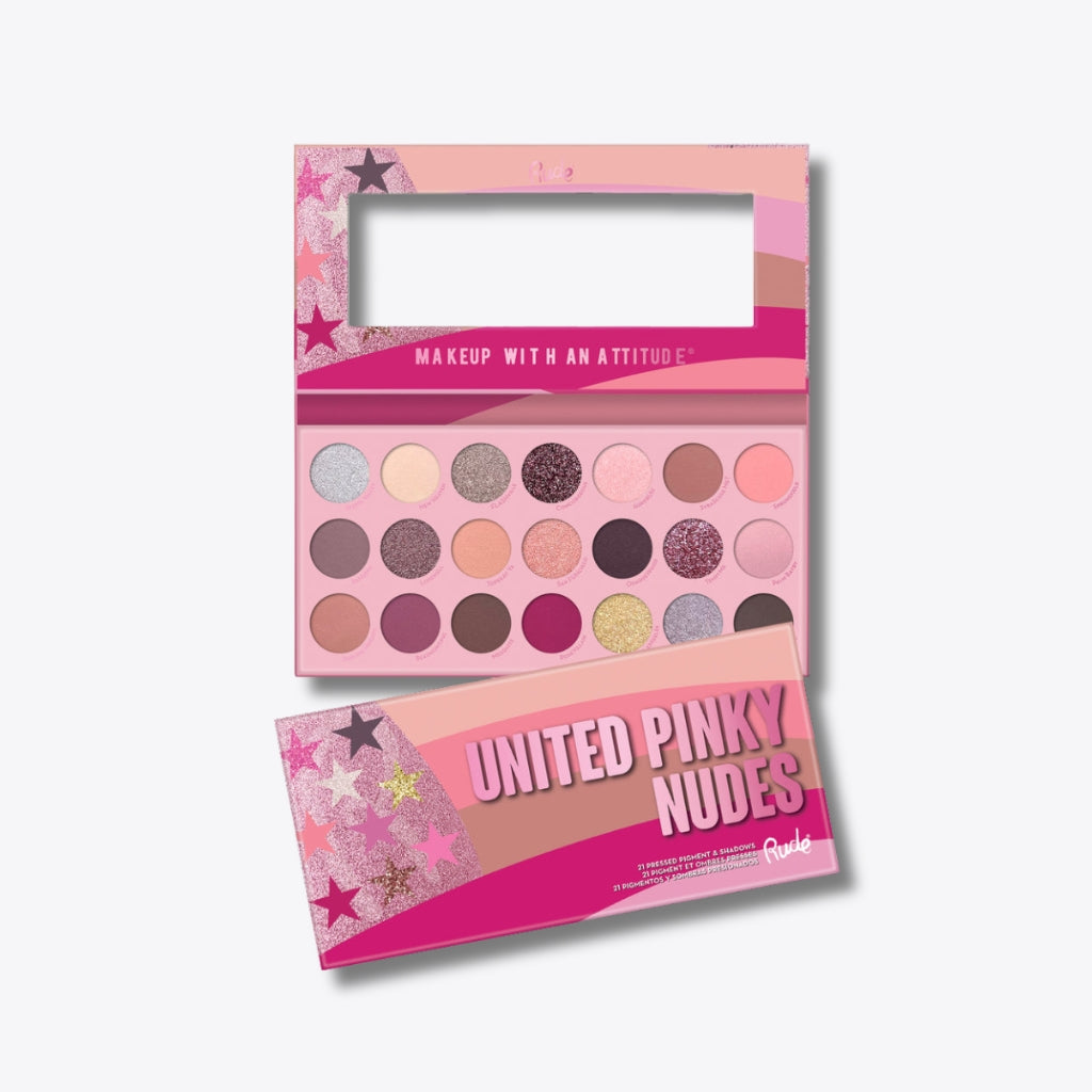 Rude Cosmetics United Pinky Nudes - 21 Pressed Pigment & Shadows Palette